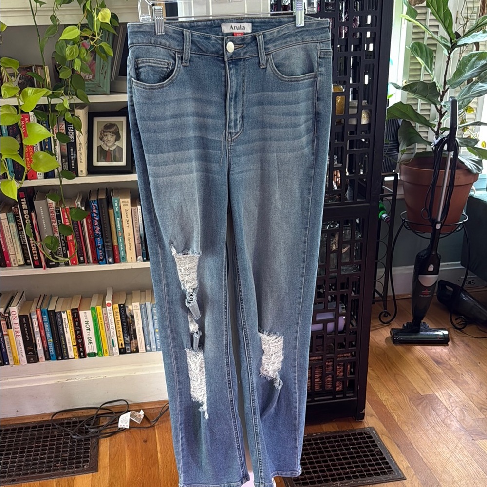 Women's Blue Distressed Jeans